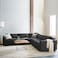 Karnak Aliana 5-Seater Linen L-Shape Sofa - Black