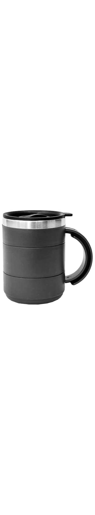 Bisbell Double Wall Travel Mug, 420ml, Stainless Steel Interior, Black,BB1161