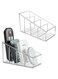 X spring Remote Control Holder, Plastic Divided Organizer Bins with 4 Compartment Clear, Organizer Remote Caddy for Food Snacks Spices, Remote Holder Remote for Table Small Tv Remote Control