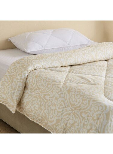 Box Microfibre Twin Comforter - Cream