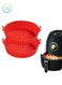 2 Pcs Air Fryer Silicone Liners 8inch, Air Fryer Silicone Pot, Reusable Food Grade Silicone Airfryer Liners, Baking Basket Accessories Replacement (Red)
