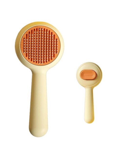 Pet Grooming Brush, Self-Cleaning Cat Comb &amp; Dog Brush for Short and Long Haired Pets, Massage Comb for Loose Fur, Undercoat, Mats, and Shedding Control