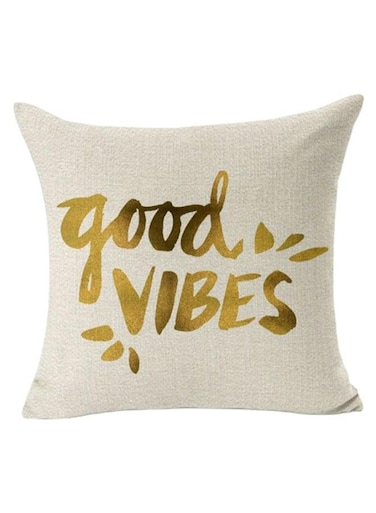 Shaped Printed Pillow Case Linen White
