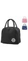 Tediline Lunch Bag Plain Black Reusable Insulated, Waterproof Bag for Kids or Adults, Perfect for Lunch Boxes, Tiffin Boxes, Picnics, Work, or School