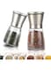 Salt and Pepper Grinder，Wolii 2-Pack Stainless Steel Salt &amp; Pepper Grinders Refillable Set with Adjustable Coarseness for Sea Salt, Black Peppercorn, Spices