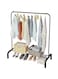 Sulfar 2 Storage shelf Stand with 2 Clothes Rail and Rolling - Black