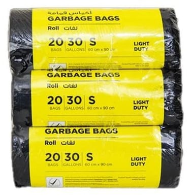 superstore Multi-Purpose Garbage Bag Roll for Garbage Bin Dust Bin Waste Basket 30 Gallons 20 Bags 60x90 cm Black (Pack Of 3)