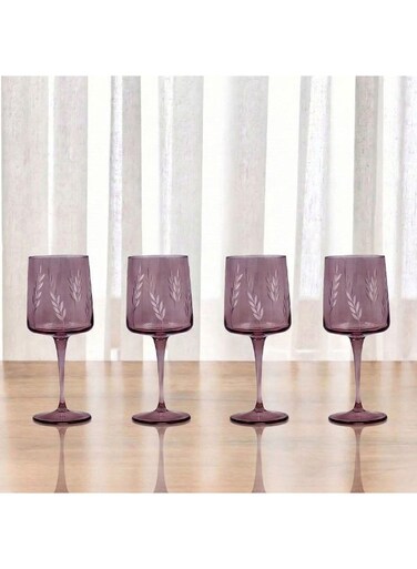 HOME Rakle Stem Glass Set 4Pc 425ml Wine Glasses Elegant Design