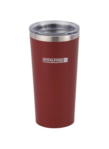 Royalford 600ml Stainless Steel Coffee Cup RF12327, Vacuum Insulated Travel Mug for Home Office Outdoor Works Great for Ice Drinks and Hot Beverages