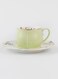 2-Piece Voguish Unique Five Leaf Cup And Saucer Light Green/White 115ml