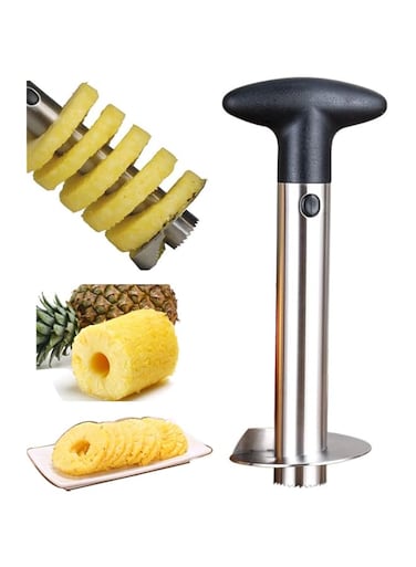 YNHIAG Kitchen Pineapple Corer &amp; Slicer Tool,Stainless Steel Pineapple Cutter for Easy Core Removal/Slicing,Super Fast Slicer/Corer Tool Saves You Time(Black)