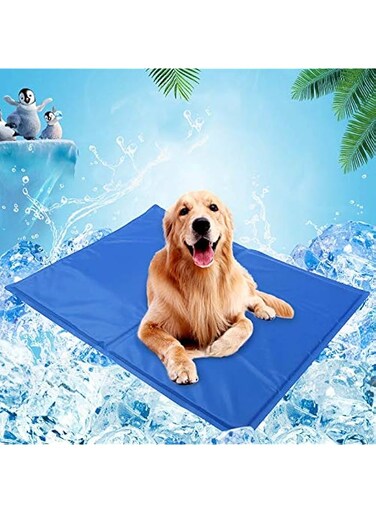 BeOne Pet Dog Cat Summer Cool Mat, Pet Self Cooling Gel Pad, Pressure Activated, Anti-inflammatory, 100% Safe Non-Toxic Materials, for All Dogs, Cats with Pet Toy Ball (L,35.43x19.69in/90x50cm)