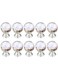 10 PCS 25mm Crystal Door Pull Handles Wardrobe Cabinet Drawer Handle Silver Base Clear Ball Glass Knob Diamond Door Knobs for Home Kitchen Office Chest Bin Drawer Decorating