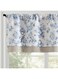 jinchan Blackout Valance Curtain for Kitchen Floral Linen Valance for Windows 16 Inch Rustic Framhouse Country Valance for Living Room Bedroom Bathroom Room Darkening Rod Pocket 1 Panel Blue on White
