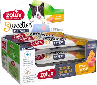 Zolux-Sweeties Creamy Stick For Dogs With Chicken & Cheese -14gx48