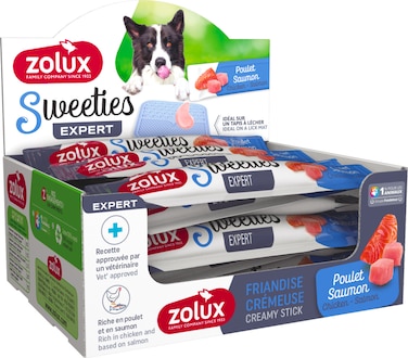 Zolux-Sweeties Creamy Stick For Dogs With Chicken &amp; Salmon -14gx48