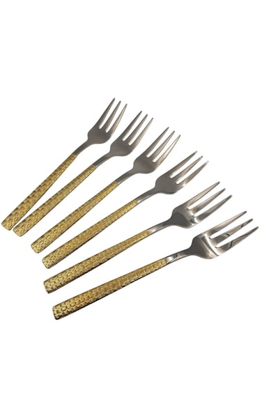 Dessert ForkStainless Steel 16cm Stylish Golden Silver Design