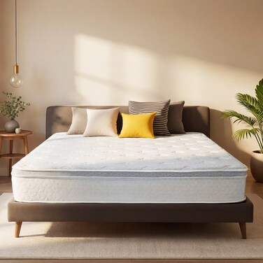 Kurlon HR Foam Mattress Topper   Pressure Relief   Anti-Skid Fabric   Cool &amp;amp; Copper Yarn   Back Support &amp;amp; Temperature Regulation   Anti-Sagging   2-Year Warranty   Queen Size 200 x 160 x 5 cm