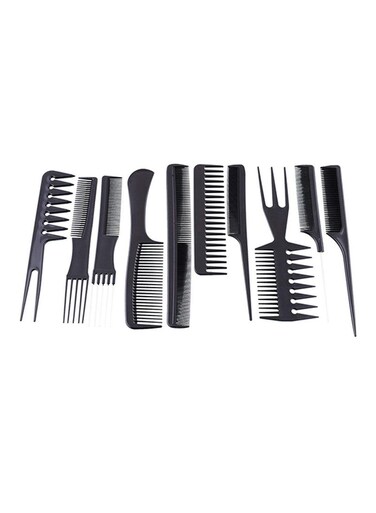 10-Piece Pro Salon Hair Styling Brush Set Black