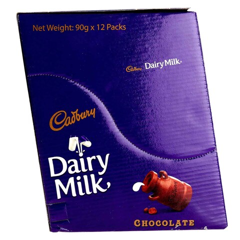 Cadbury Dairy Milk Plain Chocolate 90g x Pack Of 12