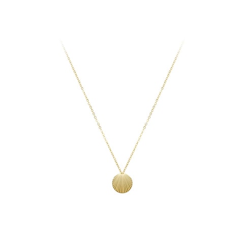 Aiwanto Necklace Neck Chain With Round Pendant Elegant Gold Necklace Beautiful Gift Womens Girls Necklace