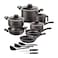 Tramontina Paris Cookware Set Grey And Black 15 PCS