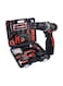 Generic - Cordless Hammer Drill Tool Kit Black/Red/Silver