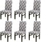 Newlifes 6 Pcs Stretch Dining Chair Covers High Back Chair Protective Cover Slipcover (Gray+White)