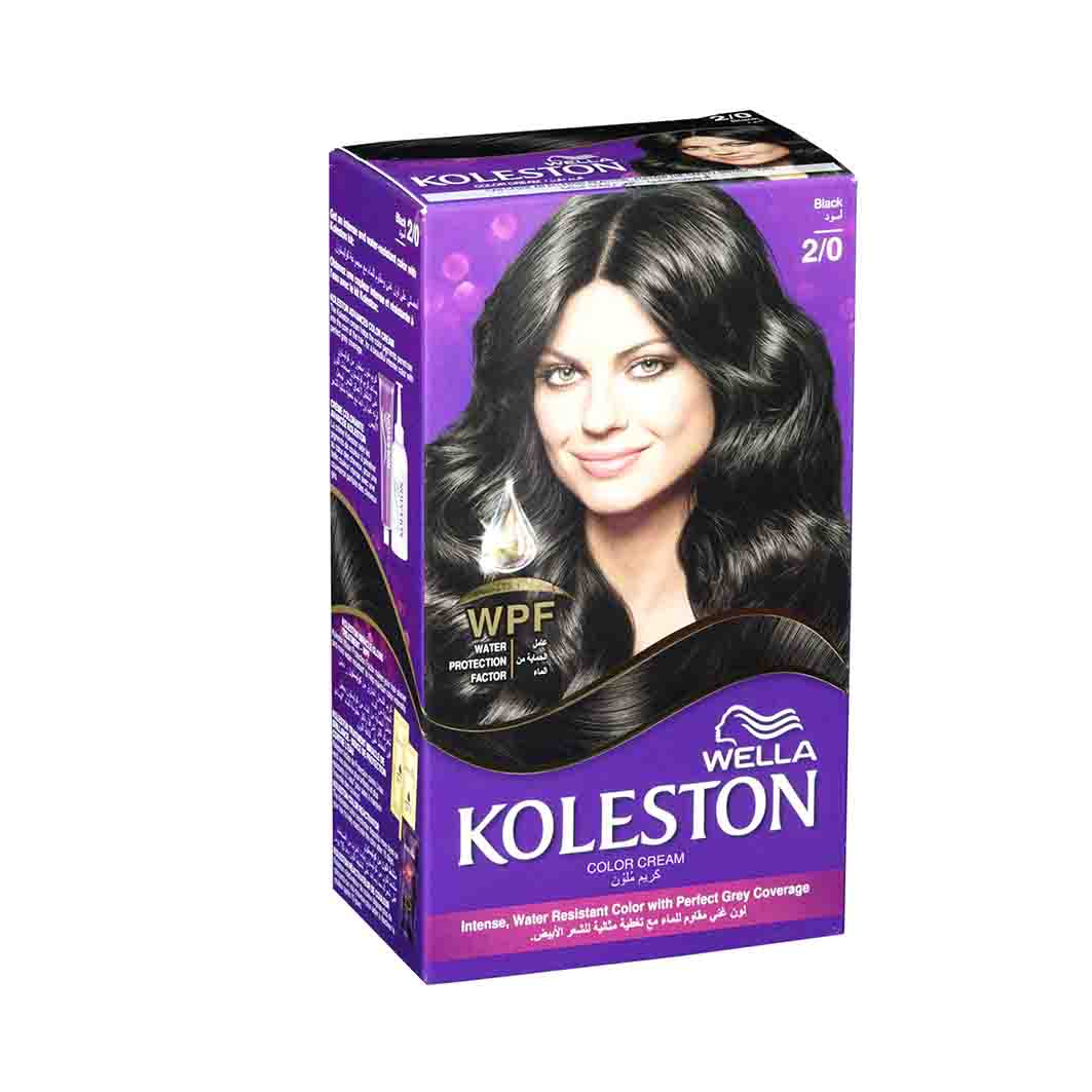 Well Koleston Oil Permanent Hair Color Cream 2/0 Black