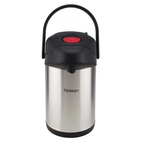 Nessan Euro Stainless Steel Insulated Pump Flask Silver 4L