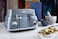 De'Longhi Scolpito 4 slot toaster, reheat, defrost, one-side bagel &amp; 6 browning settings, Stainless steel, CTZS4003.AZ, Mineral Blue
