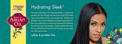 Hawaiian Silky Pure Argan Oil Healing Conditioning Treatment With Fatty Acids, Protein &amp; Vitamin E 6.8 OZ, For Dry And Damaged Hair, For Men, Women &amp; Kids Of All Hair Types