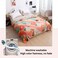 LUNA HOME Fleece Blanket 200*230cm Super Soft Throw Peach Floral Design.