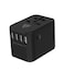 Adonit Universal Adapter PD-4A1C - International Wall Charger AC Plug Adapter w/ 30W Smart Power, 4USB+1USB-C, EU UK USA AUS Plug, for iPhones, iPad Pro/Air smart watch, airpods (Black)