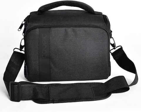 COOPIC BL-26 BLACK Messenger CANVAS DSLR Camera Bag Urban Life Shoulder Case for Nikon Sony Canon Olympus Pentex Interchangeable Mirrorless Micro 4/3 Full Frame Lens Digital SLR