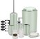 Bathroom Accessories Set of 8 Pieces Bathroom Accessory Set Soap Dispenser Toothbrush Holder Tooth Mug Soap Dish Toilet Brush Rubbish for Bathroom Home Decor (Green)