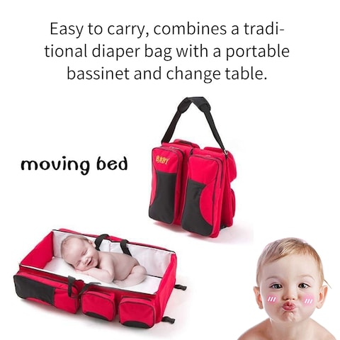 Generic 3 in 1 Baby Moving Bed Diaper Bag Travel Bassinet Change Station Multi purpose Baby Diaper Tote Bag Bed