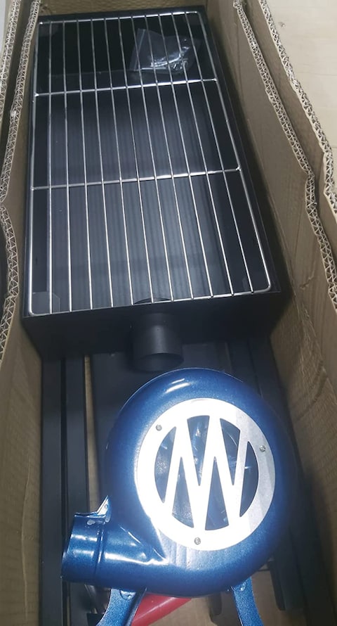 Barbeque Grill with Fan-BBQ Grill X Shape-Stand Grill with Blower Hand fan 105 CM X LARGE BLACK