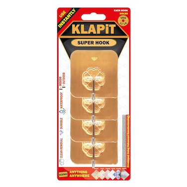 Klapit Super Hook Gold 4Pieces