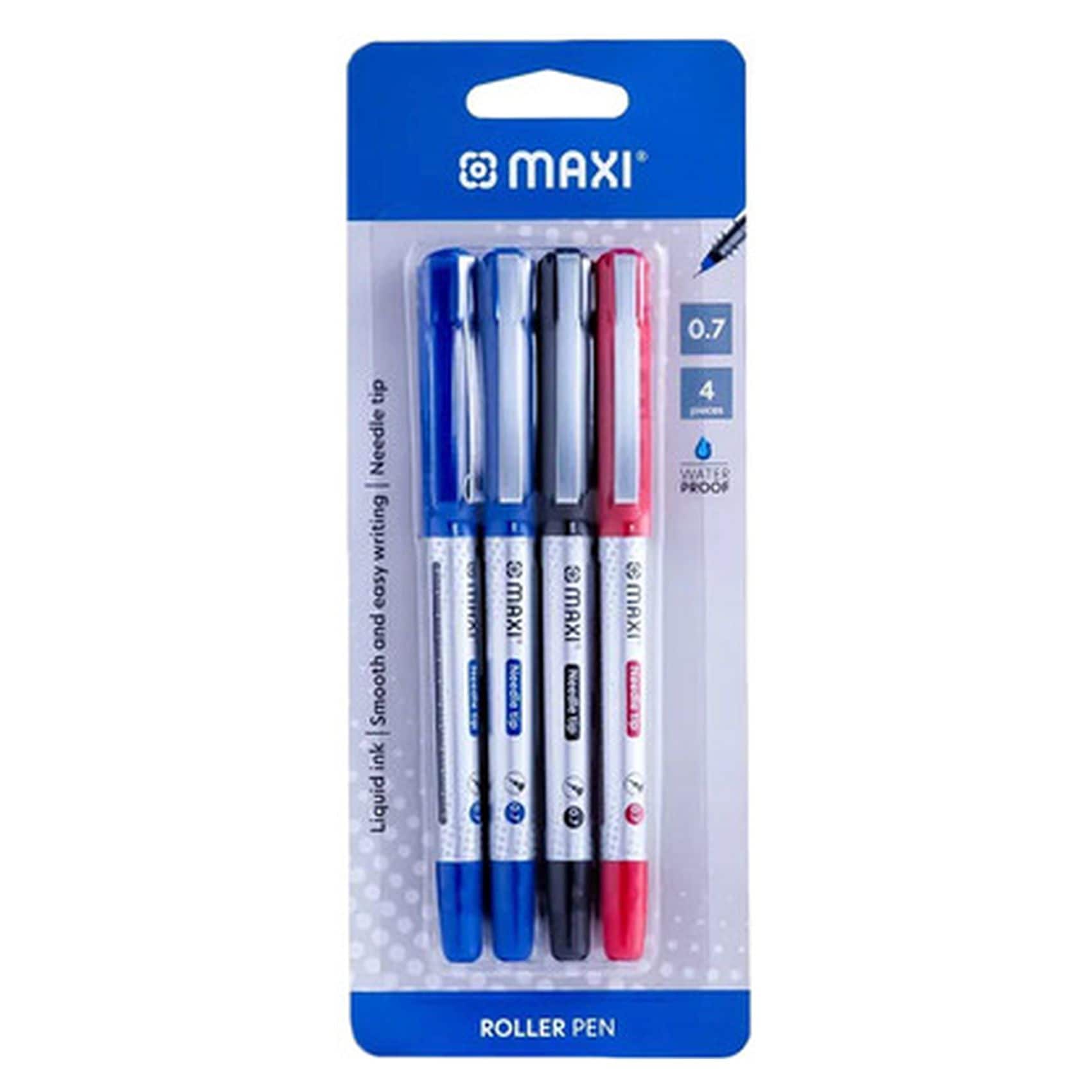 Maxi Ink Buy Maxi Roller Liquid Ink Pen Multicolour 0.7mm 4 PCS Online ...