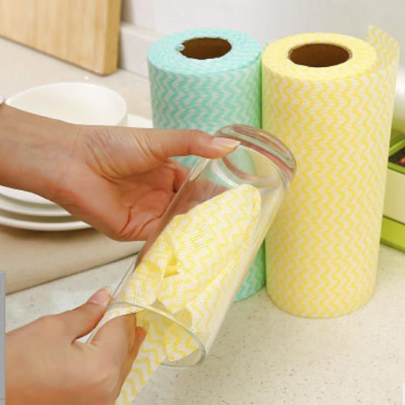 Marrkhor Non-Woven Disposable Dishcloth Multifunctional Cleaning Towel Breakpoint Disposable Dishwashing Towel Multicolour