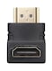 Generic - Right Angle HDMI Male To Female Adapter Black/Gold