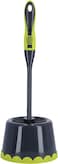 Royalford Toilet Brush With Holder - Easy Storage With Comfortable Handle - Compact Round Design - Clears Clogged Toilets And Drains - Ideal For Home &amp; Office Use