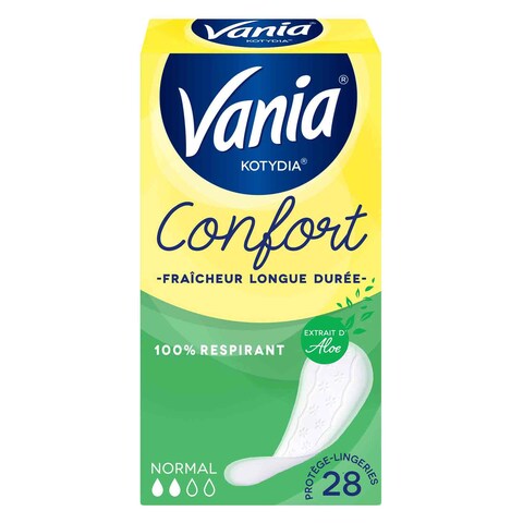 Vania Kotydia Confort Aloe Vera Panty Liners Normal 28 Count