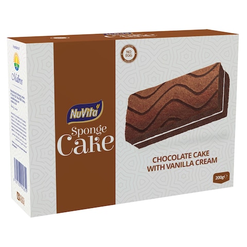 NuVita Sponge Chocolate Cake With Vanilla Cream 200g