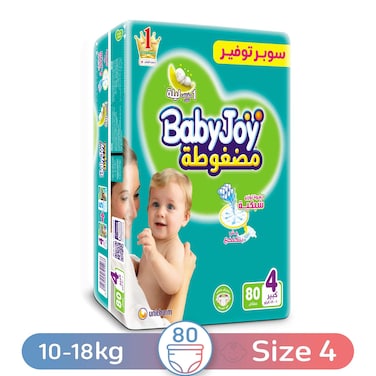 Babyjoy Stretch Diapers - Size 4 - Large - 10-18 Kg - 80 Diapers