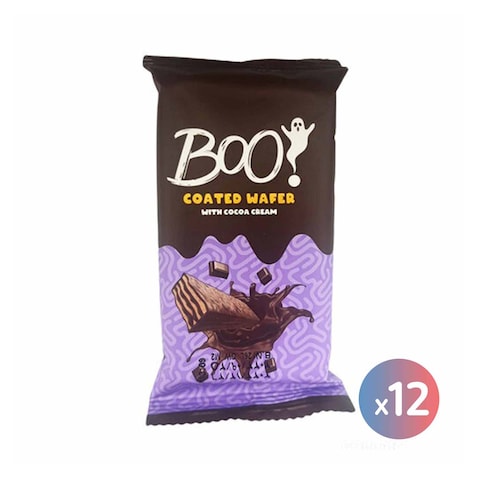 Boo Coated Wafer with Cocoa Cream - 12 Pieces
