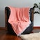 Fabienne Turkish Cotton Throw Blanket Knitted for Bed and Sofa up-to 3 Seater Orange 170x200 cm