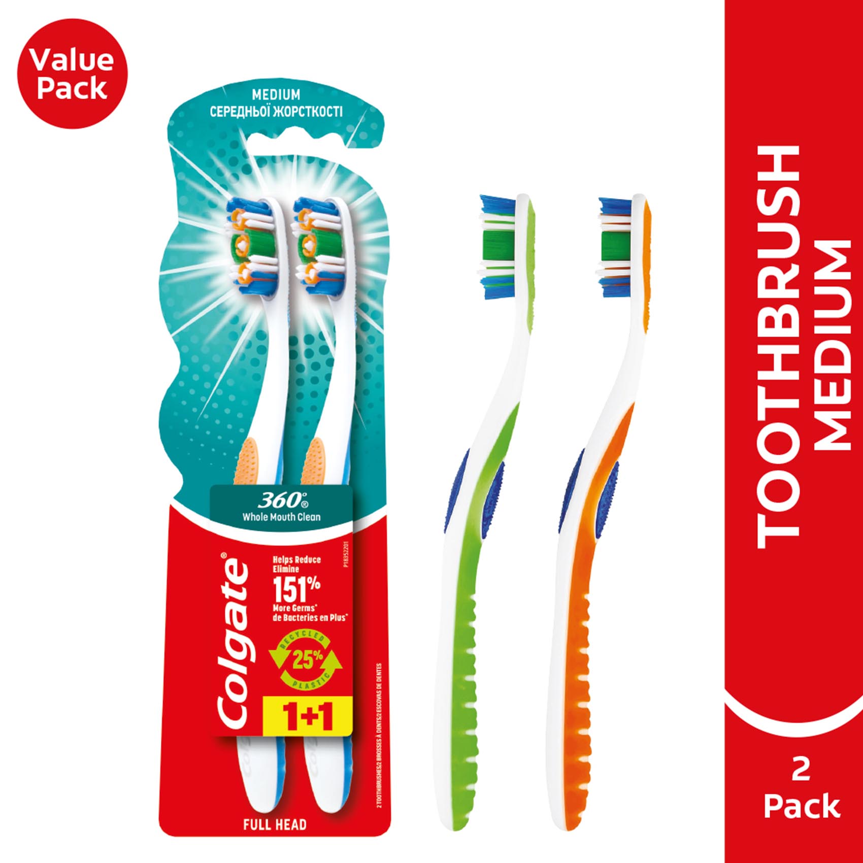 Colgate 360&deg; Toothbrush (Twin Pack)