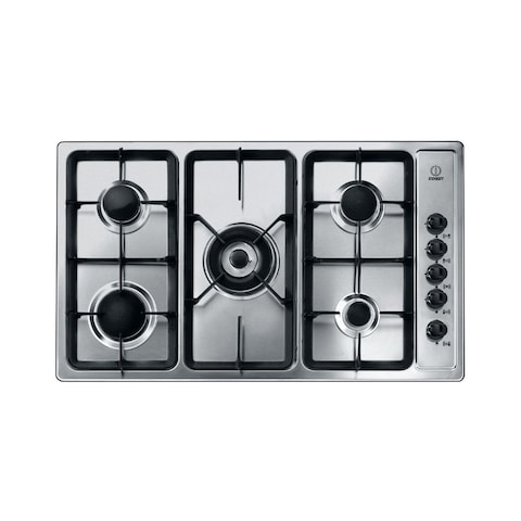 Indesit 5 Burner Gas Built-in Hob PIM-950ASTGHEX Silver 90cm